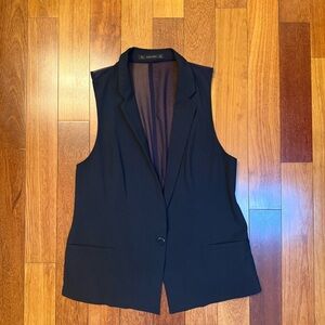 ZARA | Mignight blue sleeveless blazer vest with mesh back size large / medium